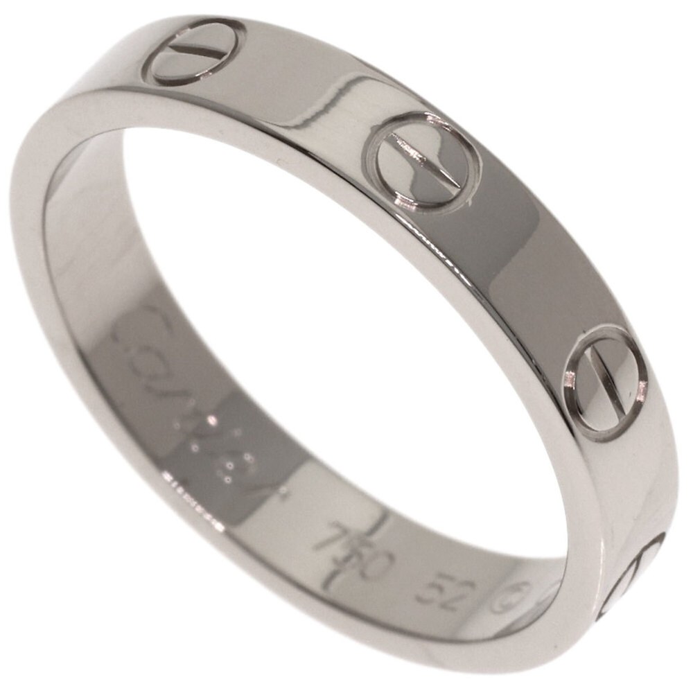 CARTIER 18k Silver Love Ring #52